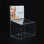 Large Lockable Ballot Comments Collection Suggestion Box Clear Acrylic