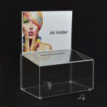 Medium Lockable Ballot Comments Collection Suggestion Box Clear Acrylic