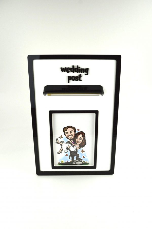 MM001 white / black front example Wedding Card / Suggestion / Letter Box