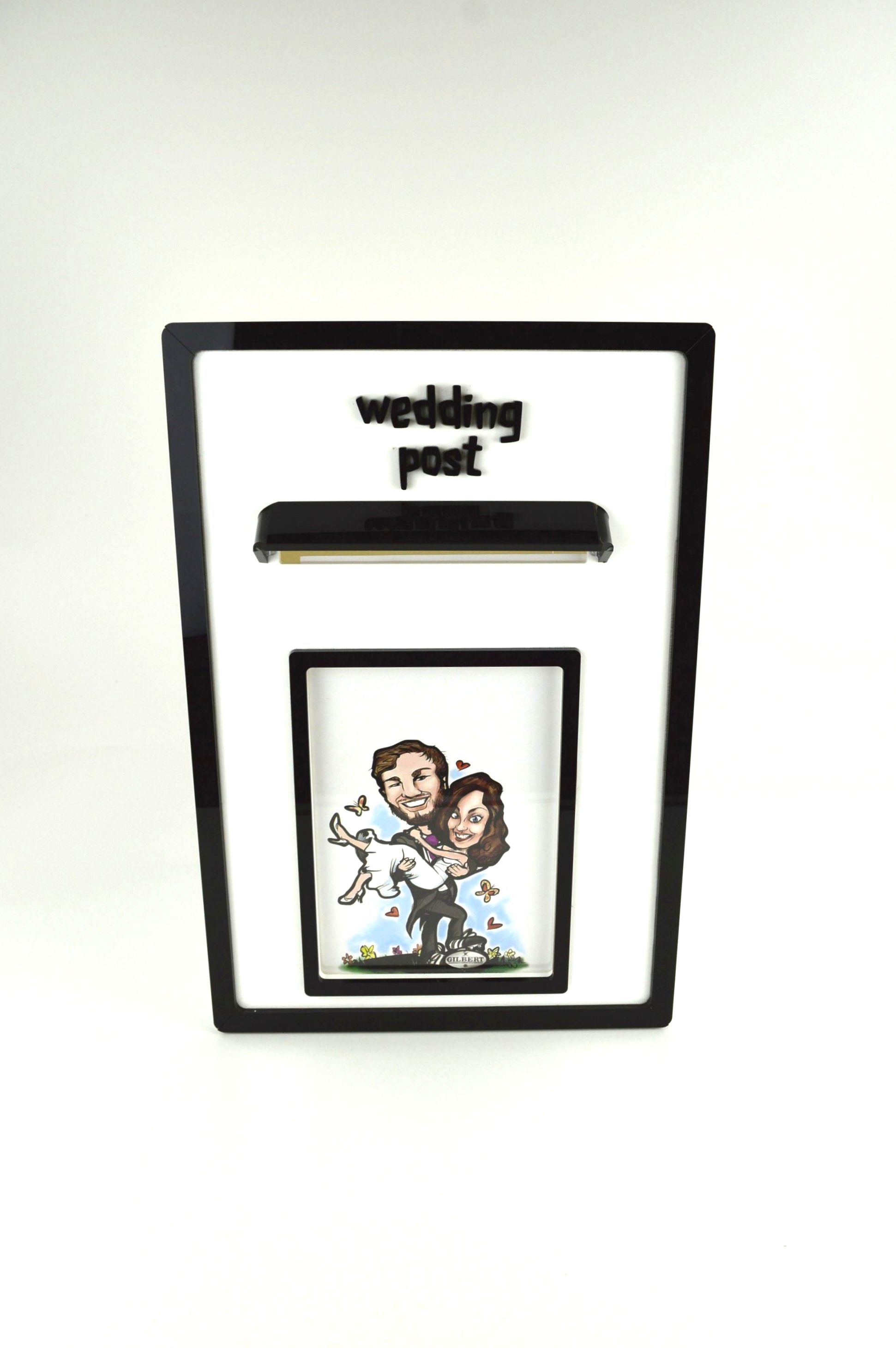 MM001 white / black front example Wedding Card / Suggestion / Letter Box