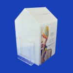Divided Double Slot Ballot Collection Suggestion Box White Acrylic