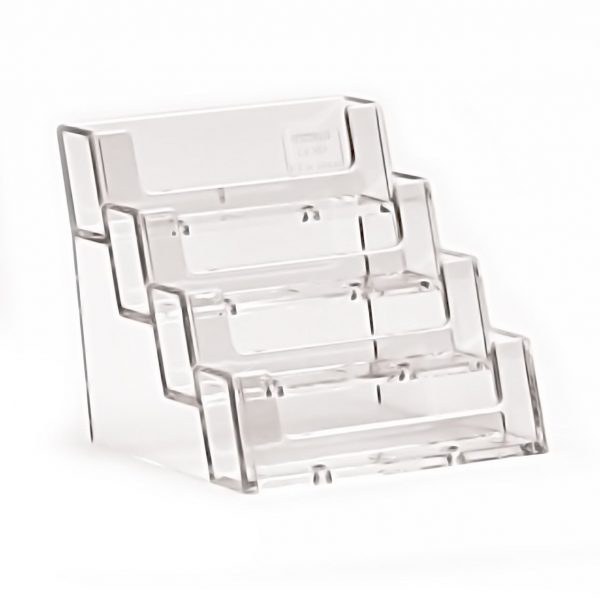 BPS4BC93 4 tier free standing business card holder Landscape Free standing 4 tier Business Card Holder Clear Plastic