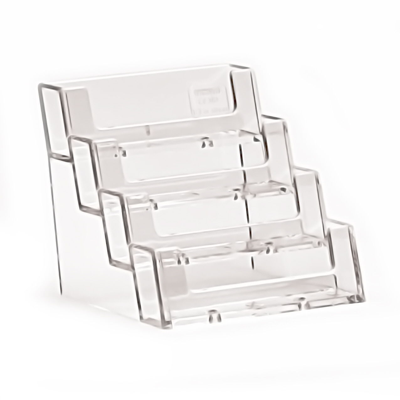 BPS4BC93 4 tier free standing business card holder Landscape Free standing 4 tier Business Card Holder Clear Plastic