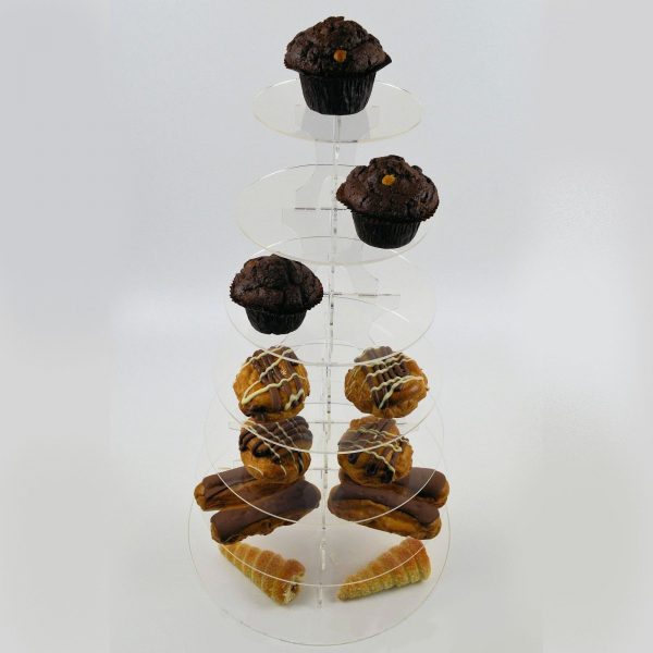 7 Tier Round Cup Cake Muffin Afternoon Tea Cake Stand Clear Acrylic