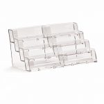 4 Tier, 8 Pocket Business Card Holder Clear Plastic