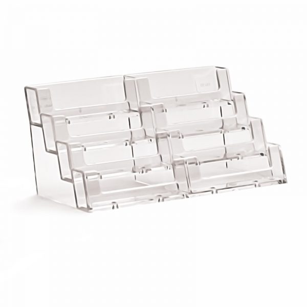BPS8BC93 8 pocket free standing business card holder 4 Tier, 8 Pocket Business Card Holder Clear Plastic