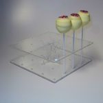 Cake Pop Stand - Square Shaped Clear Acrylic - Holds 24