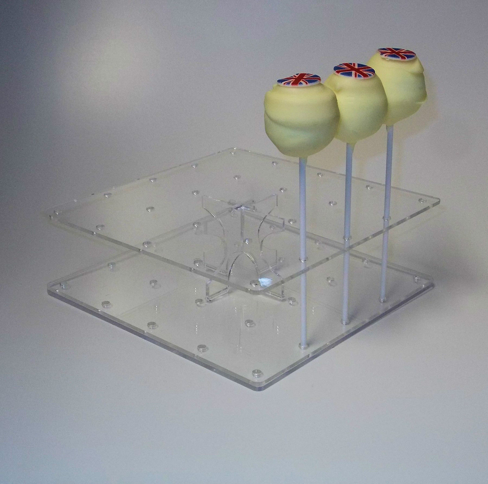 BPS0082 cake pop stand square Cake Pop Stand - Square Shaped Clear Acrylic - Holds 24