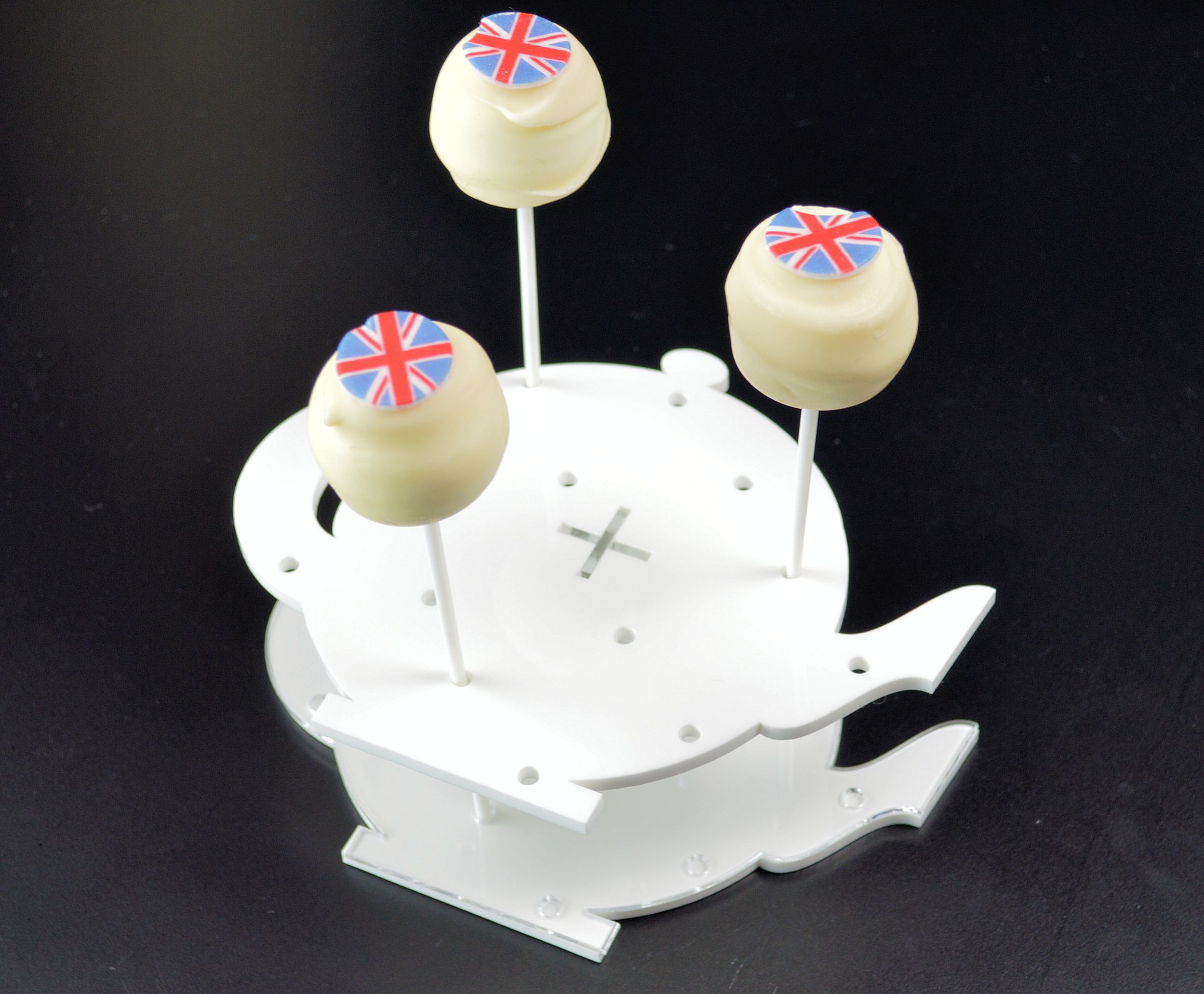 white teapot cake pop example Cake Pop / Lollipop Stand - White Teapot Shape