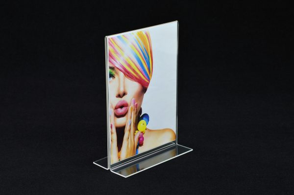 portrait acrylic double sided menu holder front Portrait Clear Acrylic Double sided Poster / Price List / Menu Holder