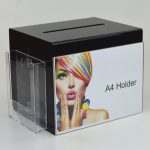 Large Ballot Comments Collection Suggestion Box with Leaflet Holder Black