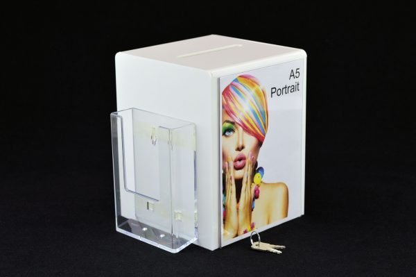 PDS9470 lock white front Lockable Suggestion Collection Box White