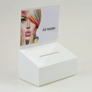 Small Lockable Ballot Box Feedback Box Comments Box Ticket Box Collection Box Suggestion Box - BB0003 White