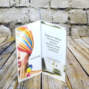 SALE! 6 faced / sided Acrylic Sign / Price List / Menu Holder / Display / Table Talker - 1/3rd A4 - Pack of 4 - 100% Recyclable!